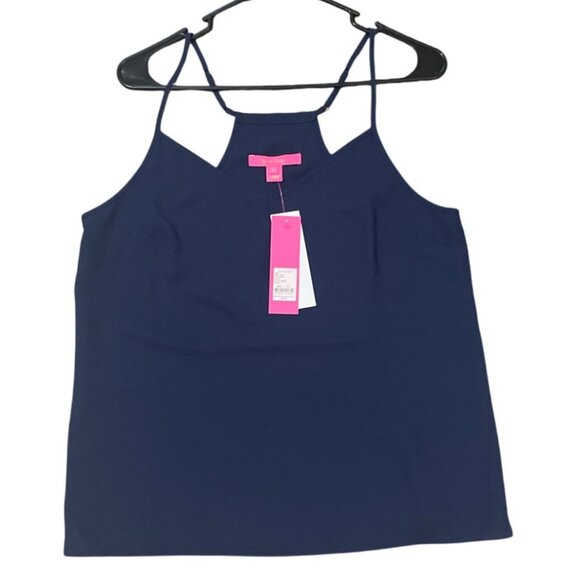 Lilly Pulitzer NWT Navy Blue Racerback Tank Top M Beach Comfort Relaxed - Picture 4 of 8